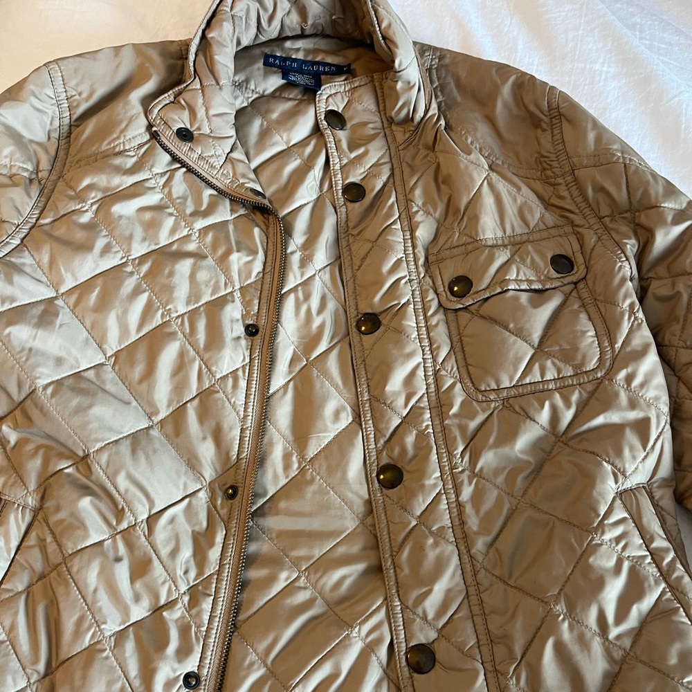 Ralph Lauren Women’s Tan Quilted Jacket, Preppy